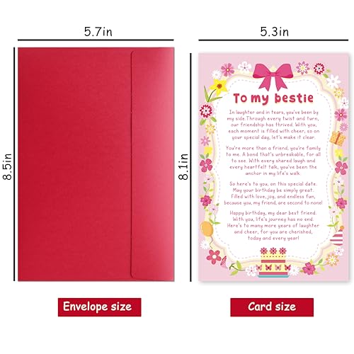 Bestie Poem Birthday Card - Heartfelt Gift for Best Friend