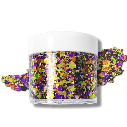CiikDux Halloween Glitter Gel for Face, Body, Hair and Lips - Vegan Holographic Body Glitter