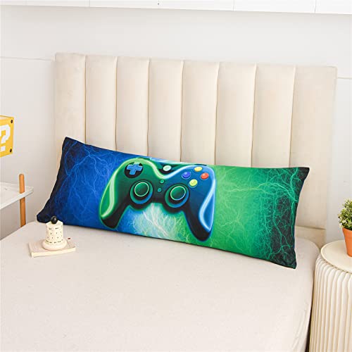 Meeting Story Gamer Body Pillow Cover 54x20 Inch - Blue-Green Gaming Bedding