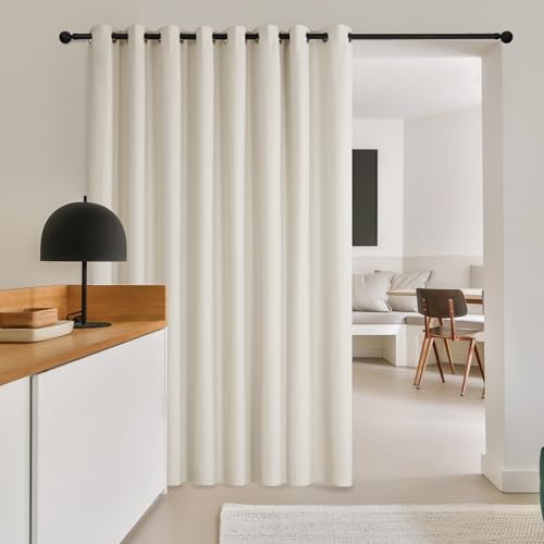 Deconovo Blackout Patio Door Curtains Cream 100x84 Inch - 1 Panel