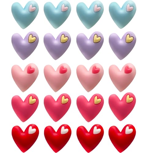 Colorful Heart-Shaped Refrigerator Magnets Set - 20PCS