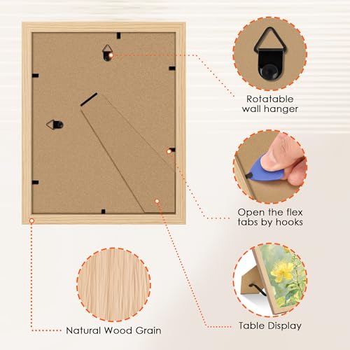 FIXSMITH Natural 8x10 Picture Frame Set of 2 - 5x7 or 8x10 Wall & Tabletop Collage