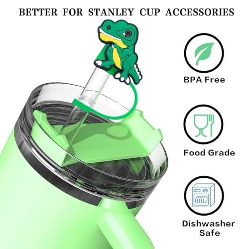 Dinosaur Straw Cover Cap and Chain Set for 8mm Stanley Cup