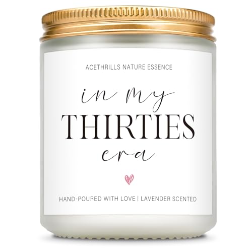 AceThrills 7oz Lavender Scented Candle for 30th Birthday Celebrations - 'In My Thirties Era' Gift for Women & Men