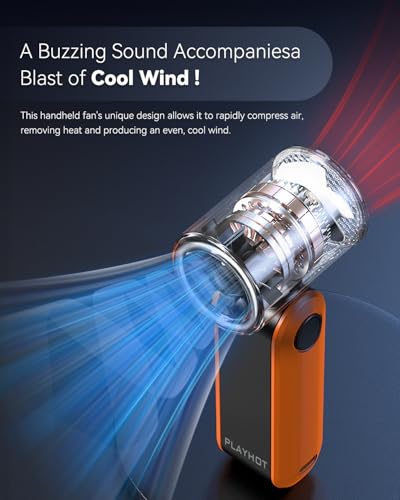 PlayHot Portable Handheld Fan - 5 Speed Rechargeable Travel Fan
