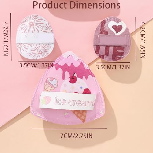 BOROLA 3-Piece Makeup Sponge Set with Mini Thumb Puff and Triangle Blender