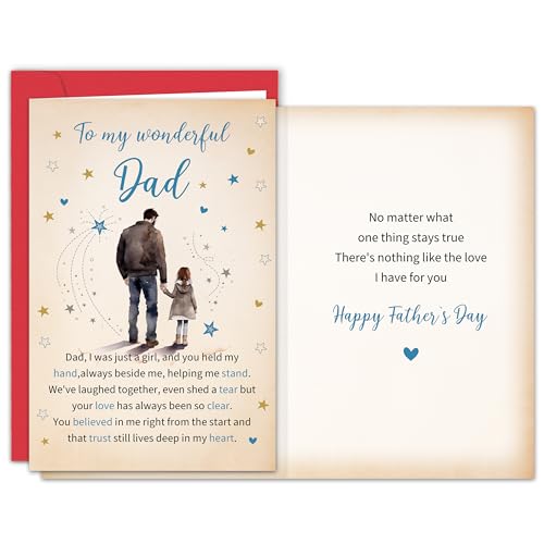 Heartfelt Father's Day Card from Daughter, 8 x 5.3 in with Envelope