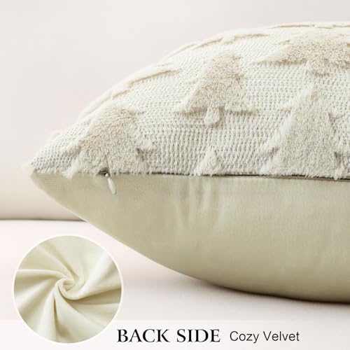 OTOSTAR 20x20 Inch Christmas Throw Pillow Cover - Soft Plush Faux Fur