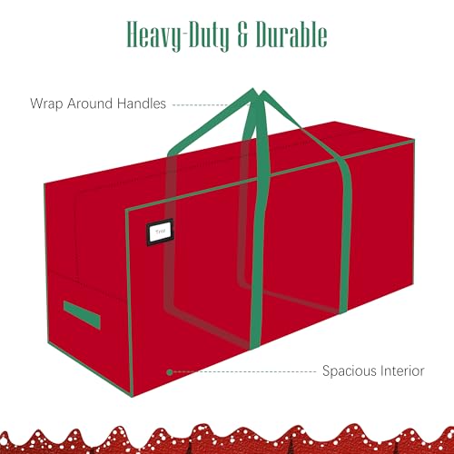 Cosy Family 7.5 ft Christmas Tree Storage Bag - Durable Heavy Duty Red Tote