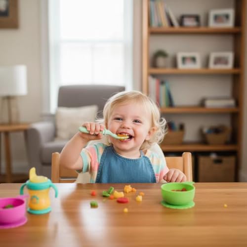 PandaEar Silicone Baby Feeding Spoons – 7 Pack, BPA Free