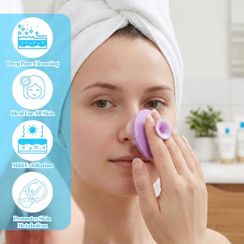8 Pcs Silicone Face Scrubber Exfoliating Brush for Deep Cleansing