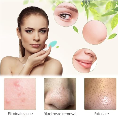 Silicone Exfoliating Lip Brushes 10-Pack - Double-Sided Nose and Face Scrubber Tool for Smooth Skin