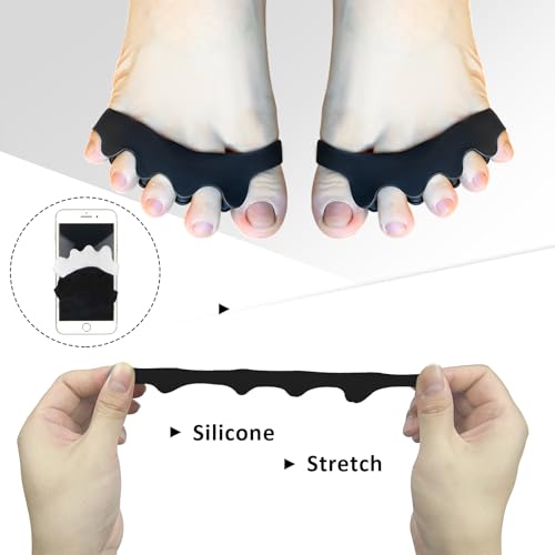 SUNFATT Gel Toe Separators and Bunion Corrector Spacers for Pain Relief