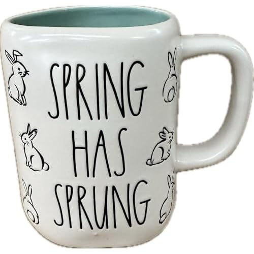 Rae Dunn by Magenta Coffee Mug Spring Has Sprung with Blue Interior