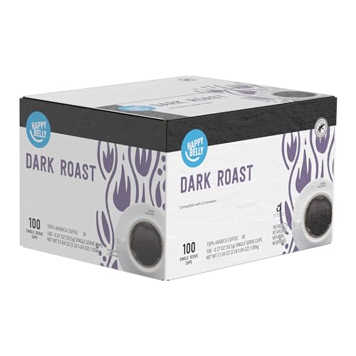 Happy Belly Dark Roast Coffee Pods - 100 Count (Pack of 2)