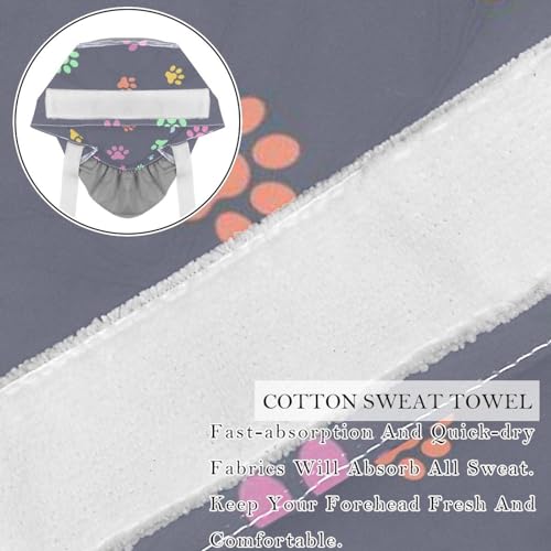 2 Pack Scrub Caps Surgical Hat for Women, Cartoon Dogs Nurse Hat Unisex Tie Back Hat, Long Hair