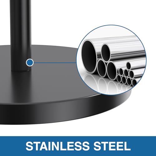 Keepmisc Freestanding Toilet Paper Holder Stand - Matte Black Steel