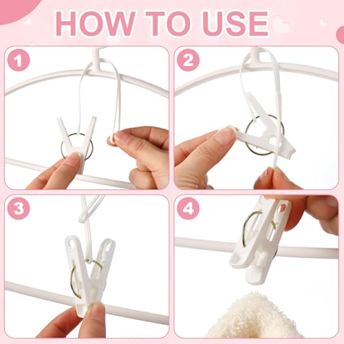 Honeydak 30 Pack Baby Hangers with Clips for Pants & Socks, White
