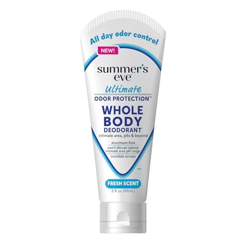 Summer's Eve Whole Body Deodorant Cream for Women Fresh Scent 3 Fl Oz