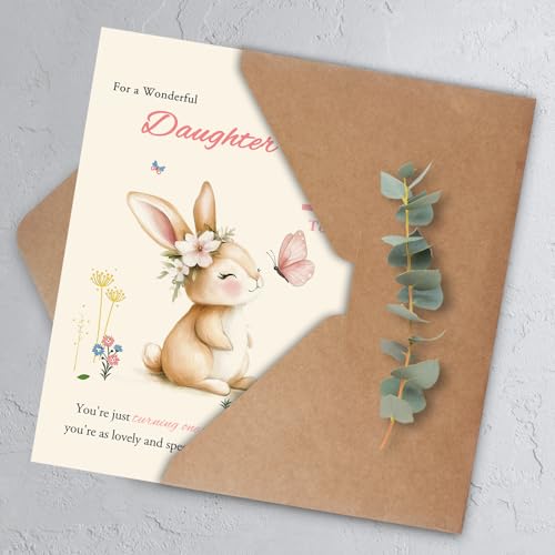 1st Birthday Card for Daughter - HEJOYN Premium Greeting Card (QQ-177)