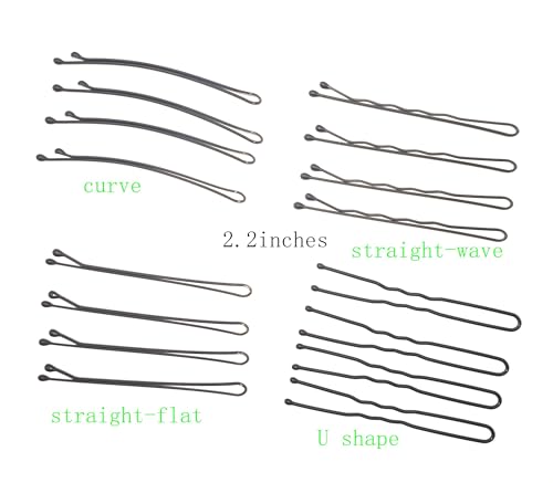 Black Hair Pin Set 200PCS 2.2 Inch Bobby Pins Assorted Styles