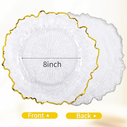 Clear Reef Charger Plates Set of 50 - 13 Inch Gold Rim Acrylic Dining Decor - Variation of THIS listing
