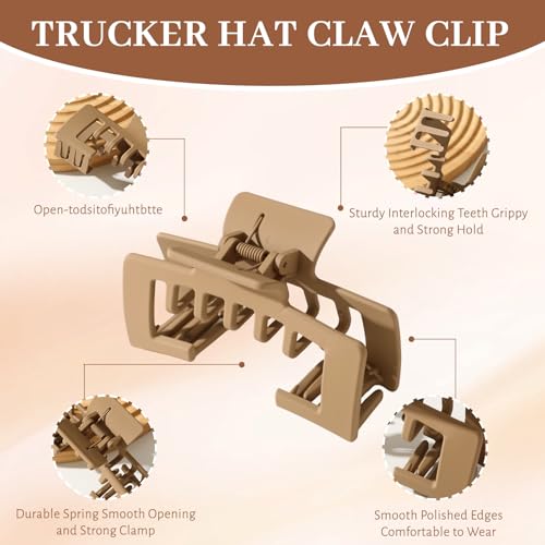 Hat Claw Clips for Baseball Caps 4-Pack Non-Slip Hair Clips