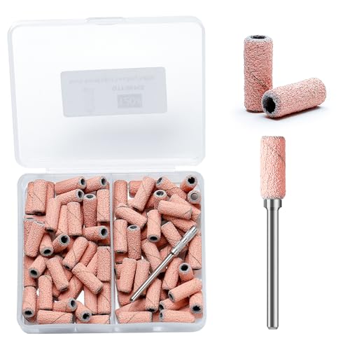 ERUIKA Pink 120 Grit Mini Nail Sanding Bands with Mandrel Bit - 80pcs