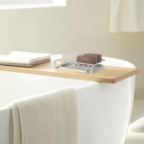 Stainless Steel Soap Bar Holder with Drainage Tray - Space-Saving Design