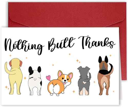 Cute Dog Thank You Card - Funny Appreciation Gift for Friends & Teachers