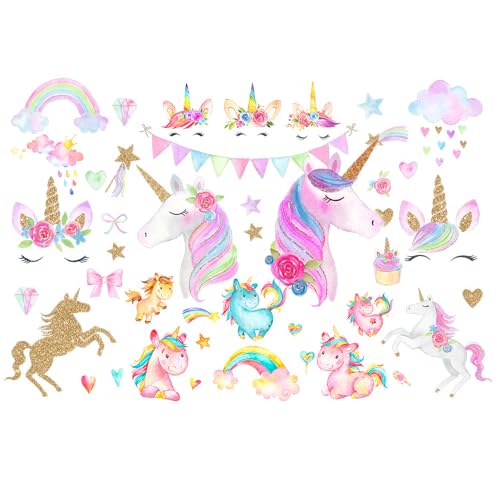 LEISENOR Unicorn Wall Decal - Kids Room Stickers for Decorating