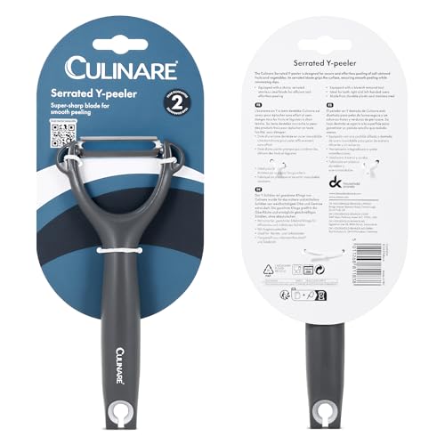 Culinare Y-Shaped Serrated Safety Peeler for Soft Fruits & Veggies