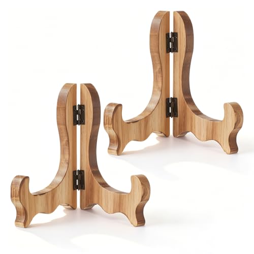 Skrfren 2-Piece Wooden Easel Plate Holder for Photos & Artwork
