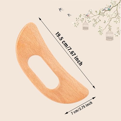 2Pcs Muscle Scraper Tool Set Stainless Steel & Wooden Gua Sha