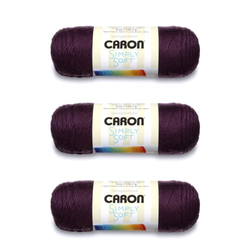 Caron Simply Soft Yarn - Medium Gauge 100% Acrylic (Plum Perfect) 6 oz
