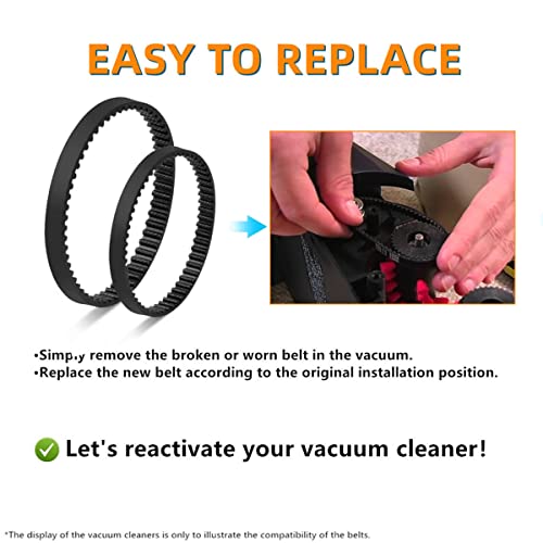 Replacement Belts for Shark APEX UpLight DuoClean Vacuums - Pack of 2