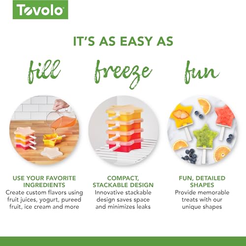 Tovolo Star Shaped Popsicle Molds - Pack of 4, BPA Free Silicone