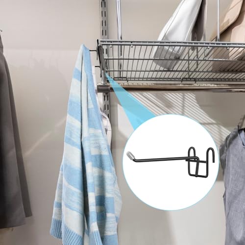 MorningRo Heavy Duty Metal Wire Shelf Hooks - 4 Pack, Black