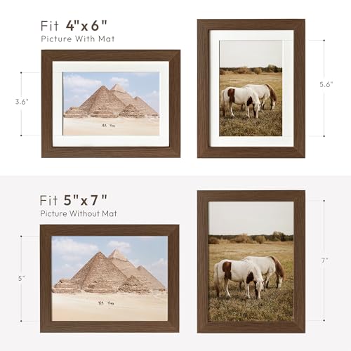 5x7 Solid Oak Picture Frame with Mat | Versatile Wall & Tabletop Display