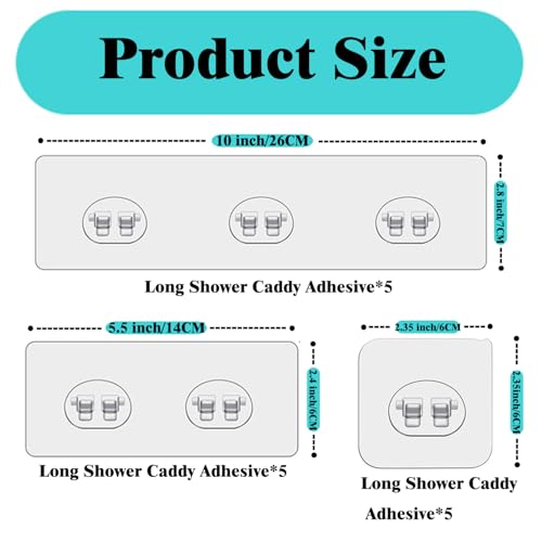 TTTred 15 Pack Adhesive Shower Caddy Replacement Strips, No-Drill Waterproof