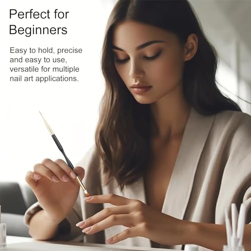Kootinn Dual-End Nail Art Brush Set 6-Piece Nail Drawing Pens