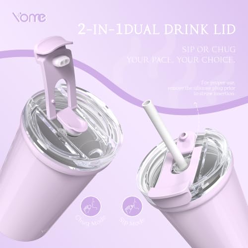 YOME 12oz Insulated Coffee Cup - Light Purple Leak-Proof Travel Tumbler