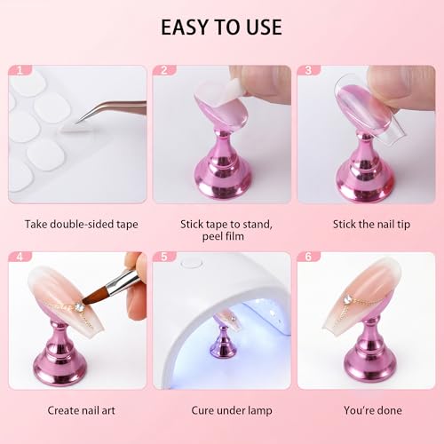 BAGTeck Magnetic Press On Nail Holder and Stand Kit for Nail Art Painting