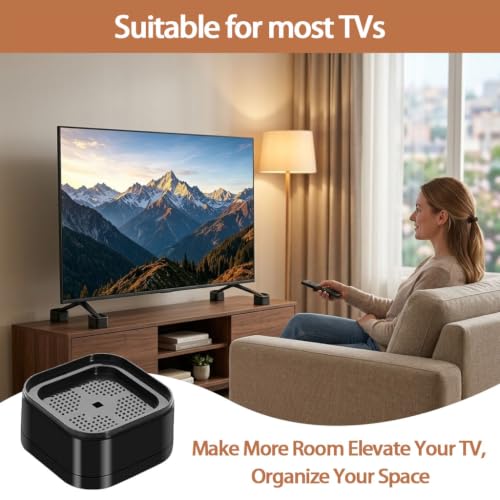 Heavy-Duty Stackable TV Stand Risers - Adjustable Non-Slip Elevation Pads