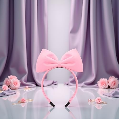 Pink Bow Headband Sweet Bowknot Hair Hoop for Women and Girls