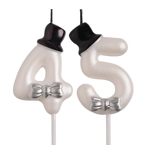 Charming 45th & 54th Birthday Candles - Smokeless Dual-Digit Set