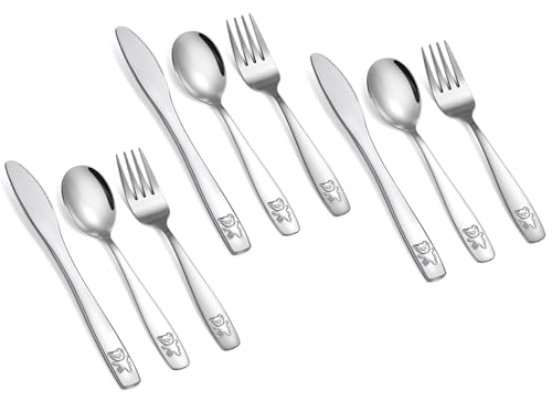 9-Piece Kids Stainless Steel Silverware Set - Safe & Easy to Grip