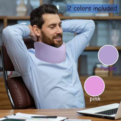 Cervical Collar Dust Cover Sleeve - 4PCS Soft & Breathable (Pink+Purple)