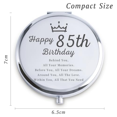 85th Birthday Gift Engraved Compact Mirror for Women Grandma