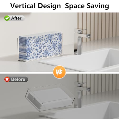 Kortimu Crystal Clear Guest Towel Holder 1 Pack Acrylic Napkin Dispenser for Bathroom